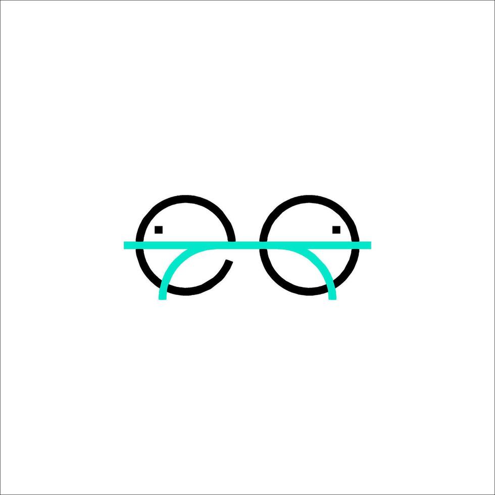 A pair of glasses with a green line through it vector