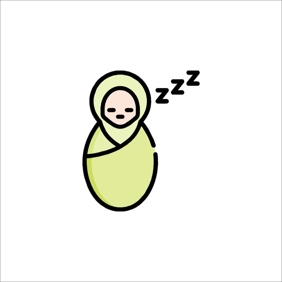 A baby sleeping in a blanket with a smile vector