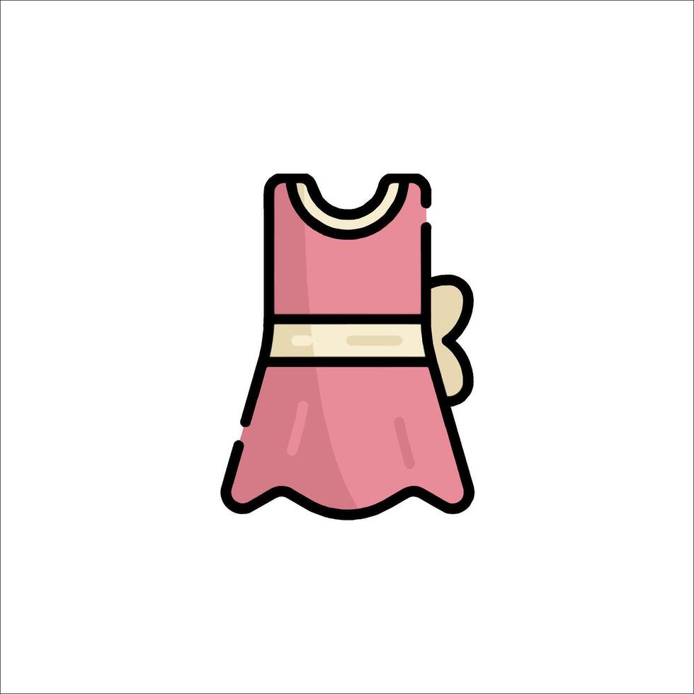 A pink dress with a bow on it vector
