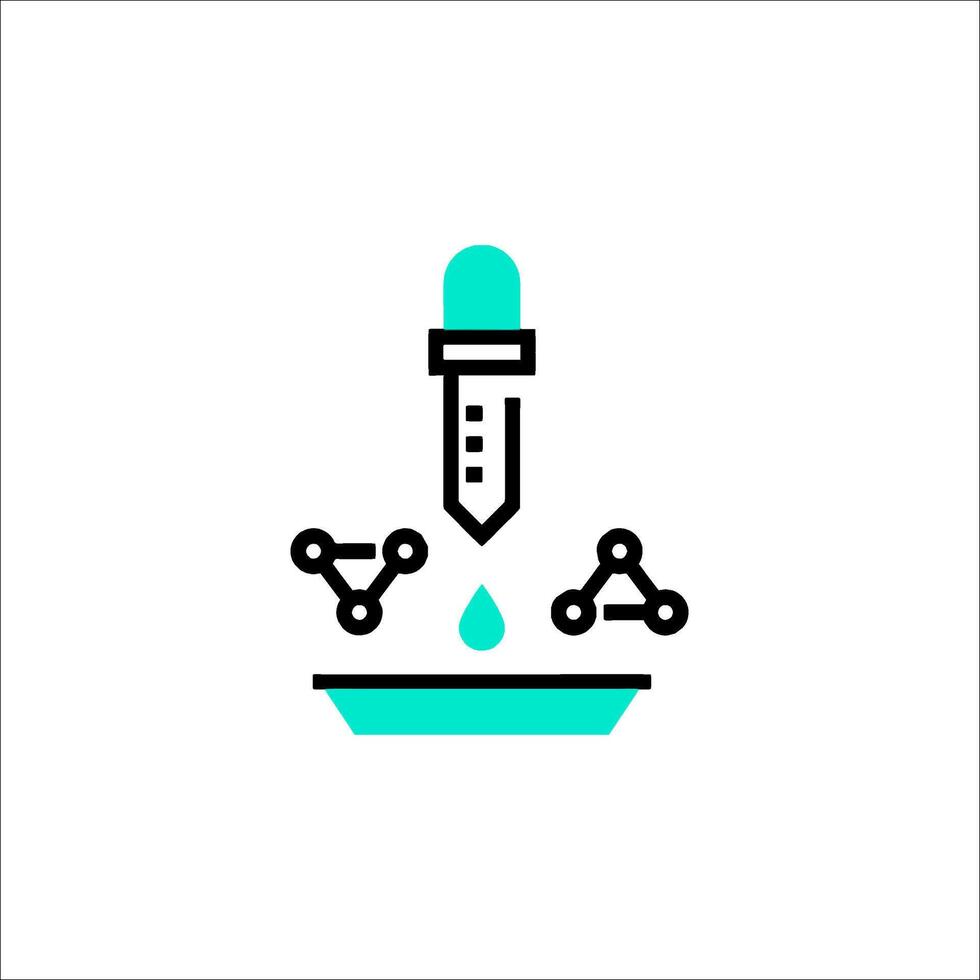 A chemical test tube with a dropper on top vector