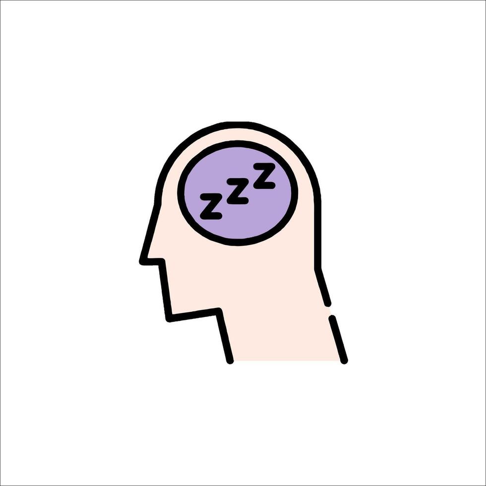A person's head with a sleep symbol on it vector