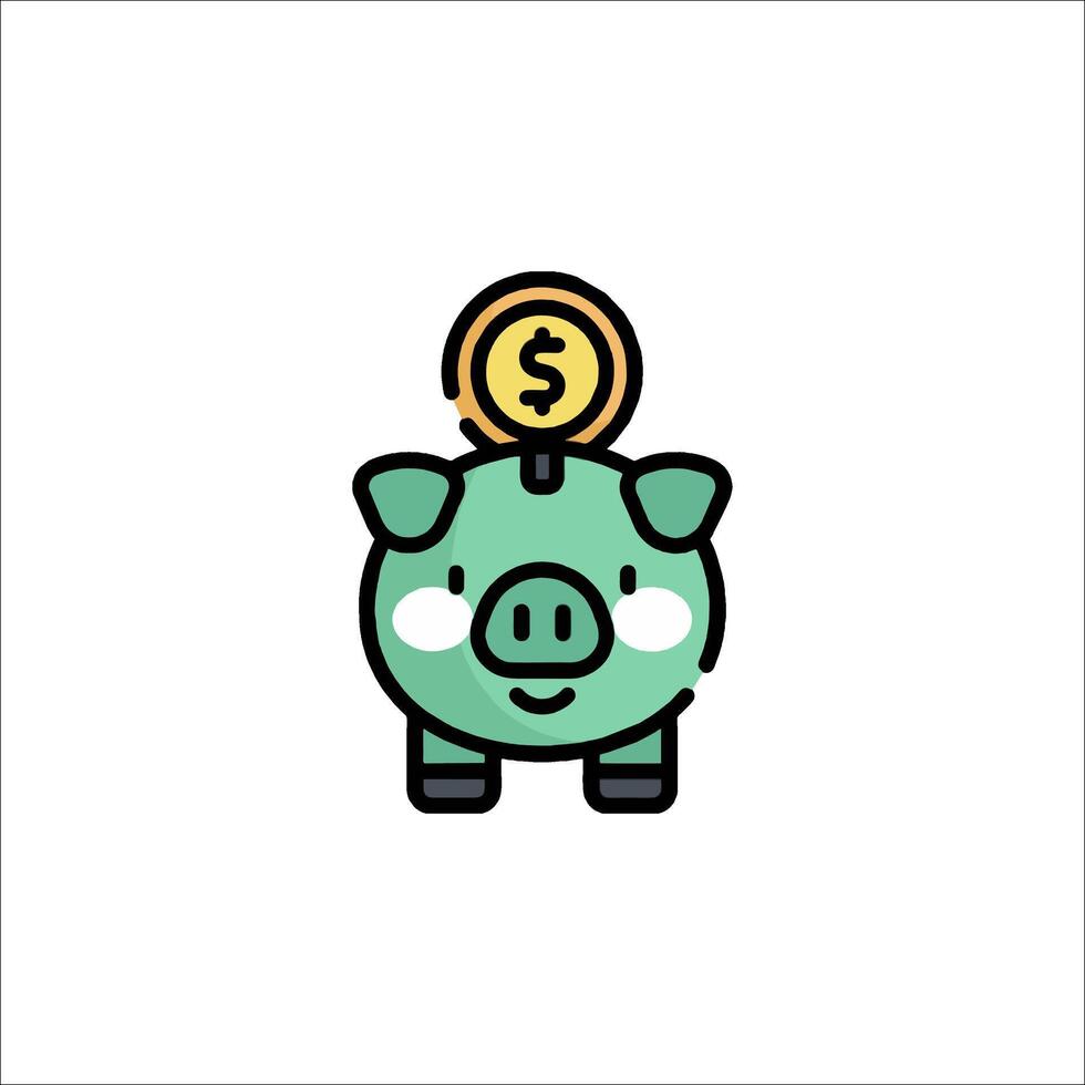 A piggy bank with a dollar sign on it vector