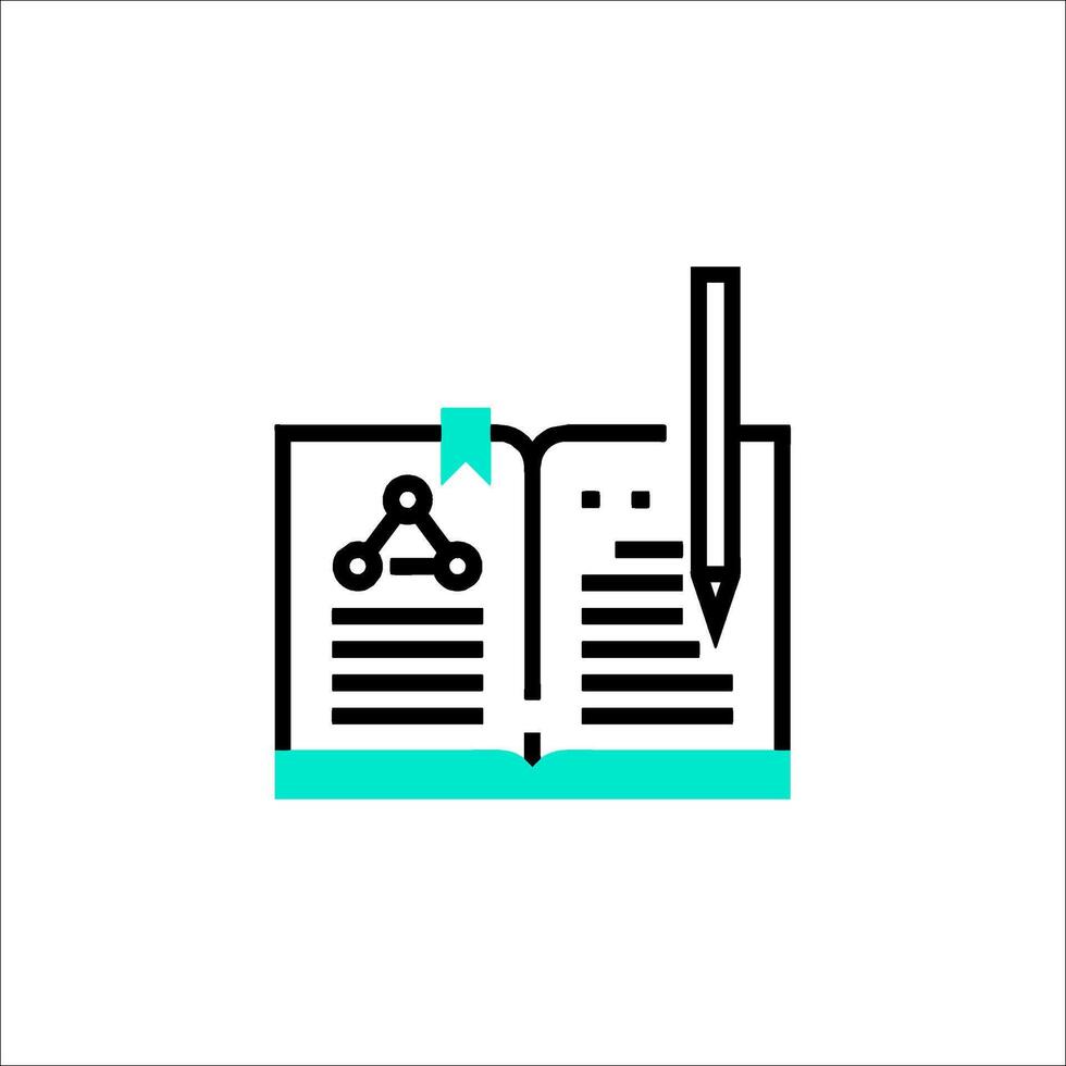 A book and pen icon on a white background vector