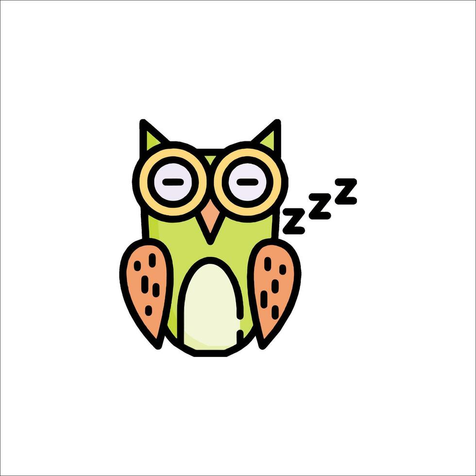 An owl with eyes closed is sleeping vector