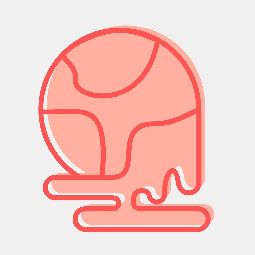 Icon world melting. Global warming elements. Icon in two tone style. vector