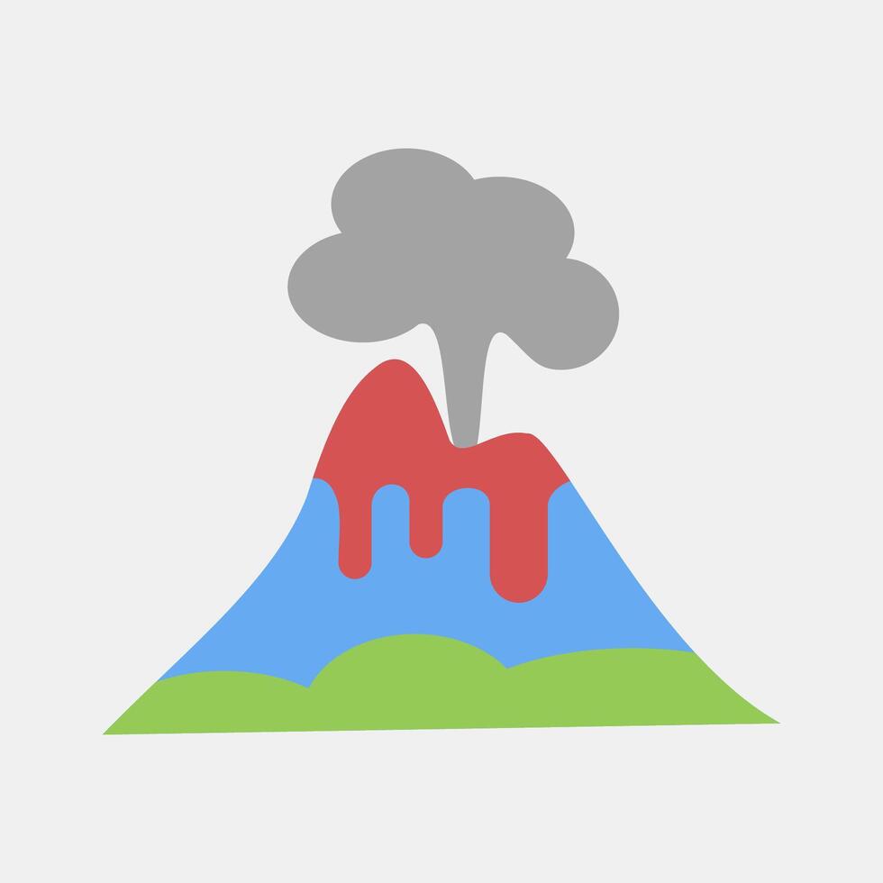 Icon volcano eruption. Global warming elements. Icon in flat style. vector