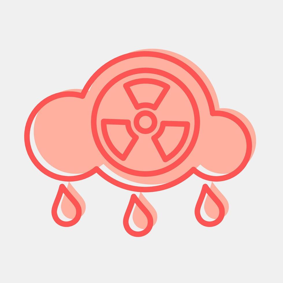 Icon acid rain. Global warming elements. Icon in two tone style. vector