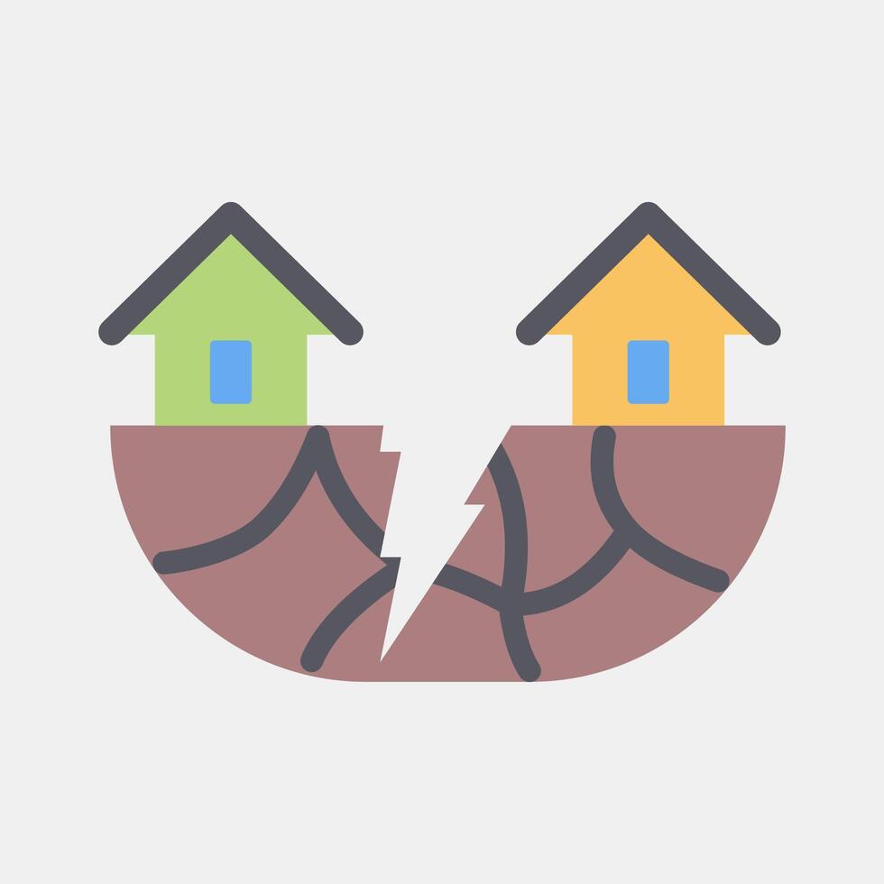 Icon earthquake. Global warming elements. Icon in flat style. vector