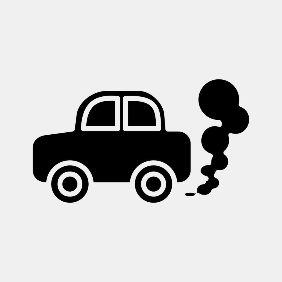 Icon car pollution. Global warming elements. Icon in glyph style. vector