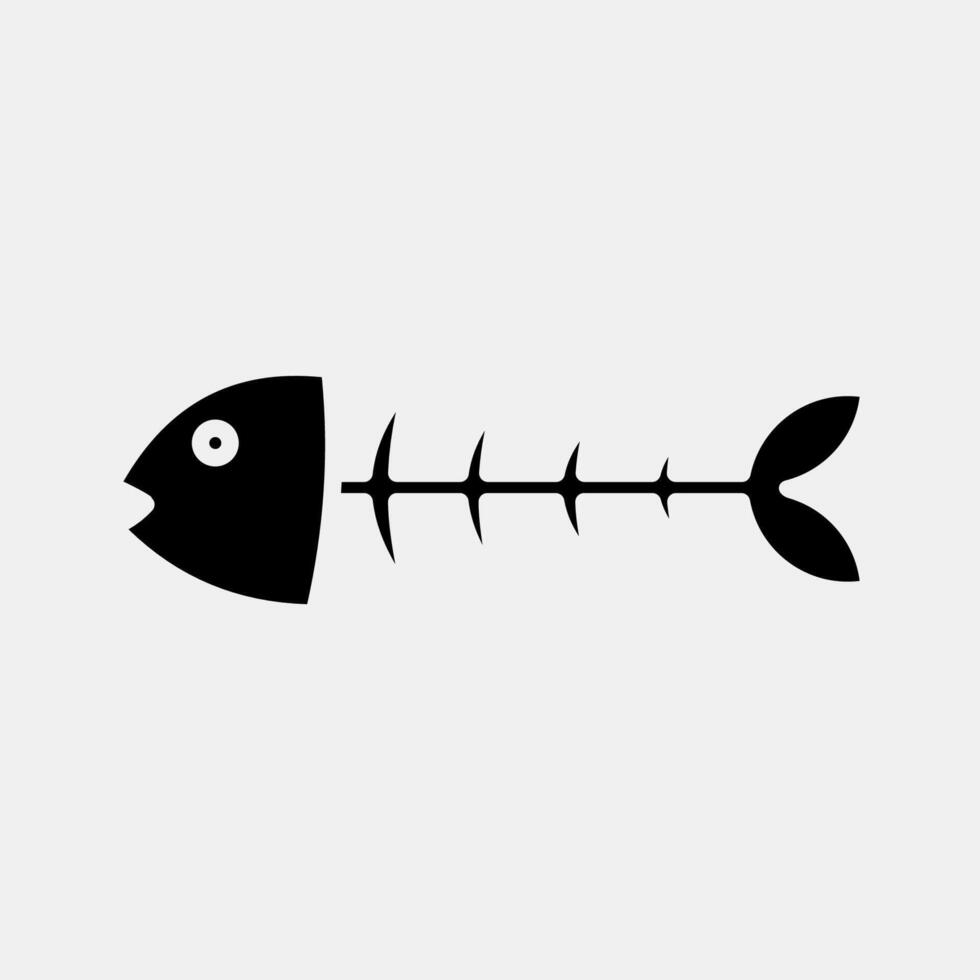 Icon fishbone. Global warming elements. Icon in glyph style. vector