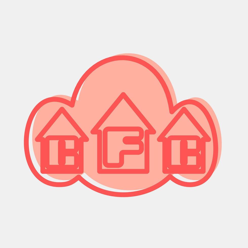 Icon cfc gas. Global warming elements. Icon in two tone style. vector