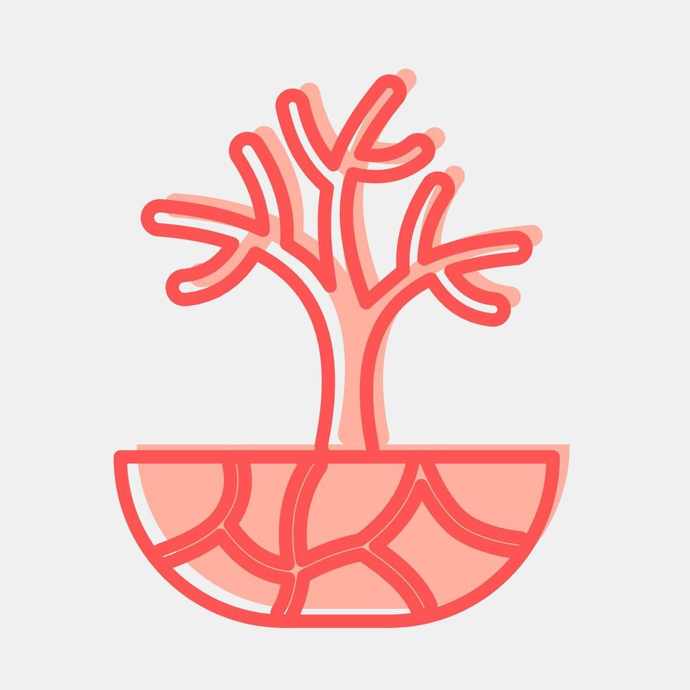 Icon droughts. Global warming elements. Icon in two tone style. vector