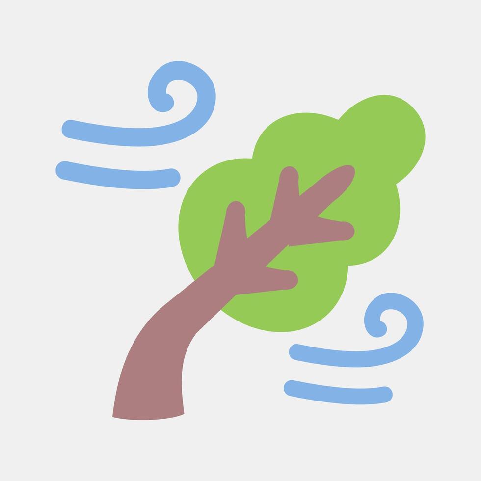 Icon strong winds. Global warming elements. Icon in flat style. vector