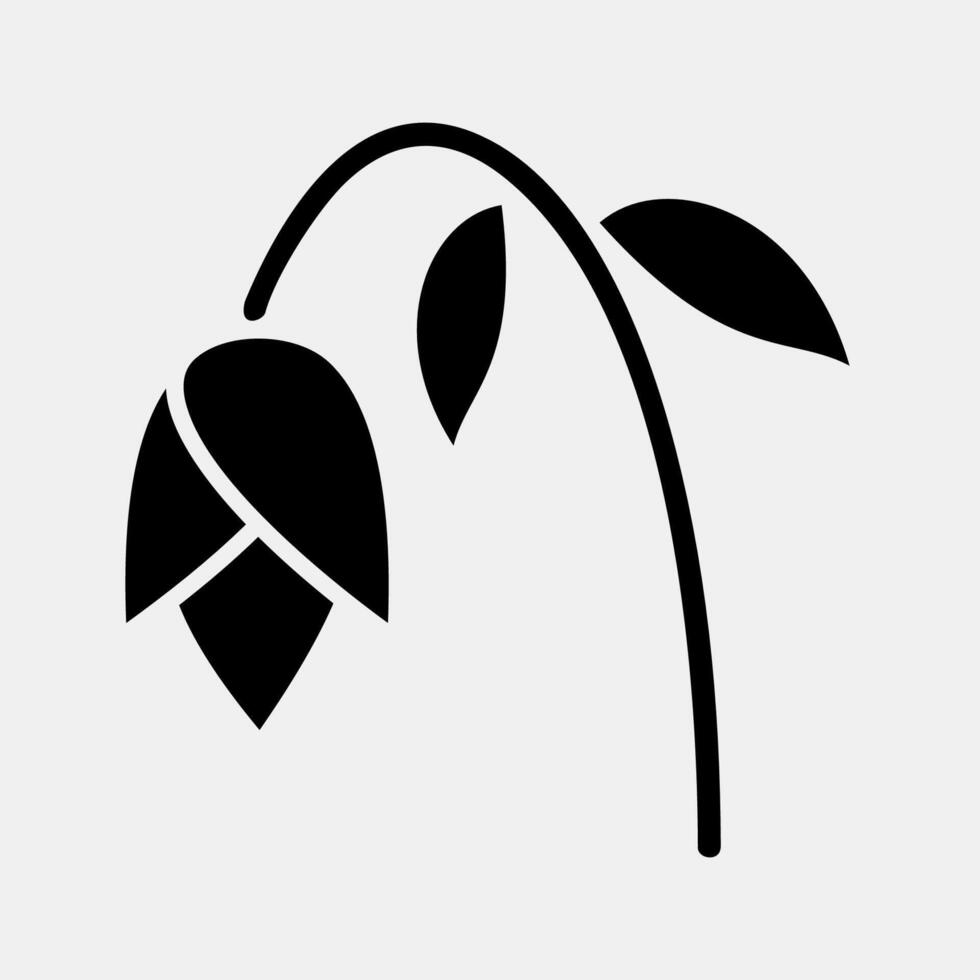 Icon wilted flower. Global warming elements. Icon in glyph style. vector