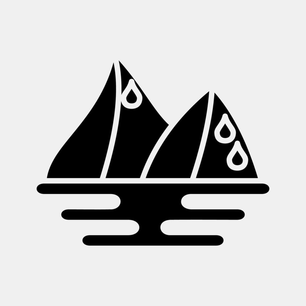 Icon ice melting. Global warming elements. Icon in glyph style. vector