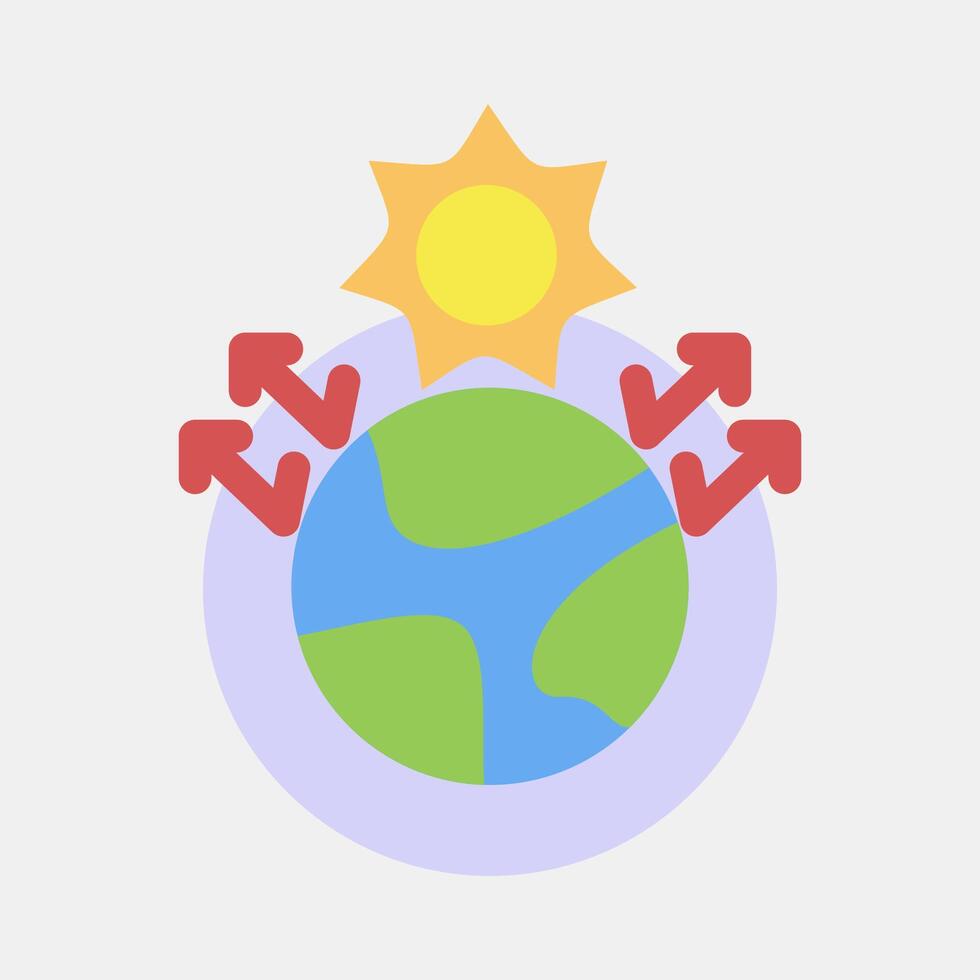 Icon greenhouse effect. Global warming elements. Icon in flat style. vector