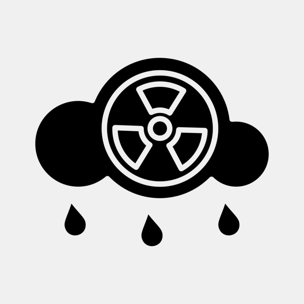 Icon acid rain. Global warming elements. Icon in glyph style. vector
