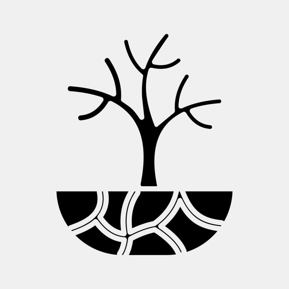 Icon droughts. Global warming elements. Icon in glyph style. vector