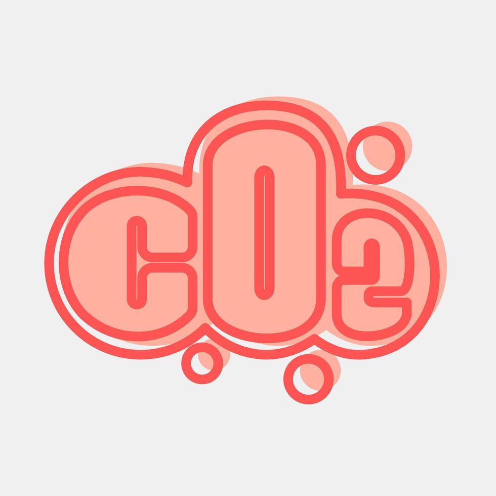 Icon carbon emission. Global warming elements. Icon in two tone style. vector