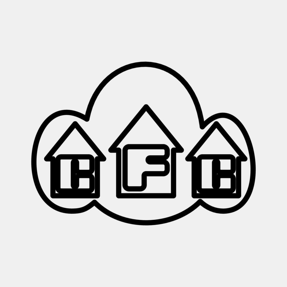 Icon cfc gas. Global warming elements. Icon in line style. vector