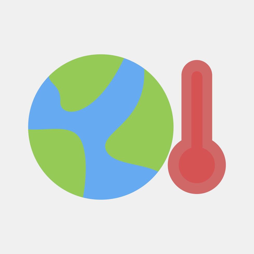Icon global temperature rise. Global warming elements. Icon in flat style. vector