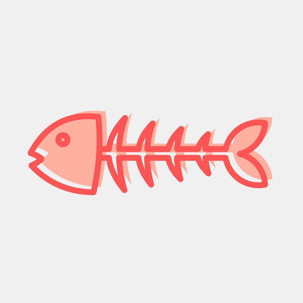 Icon fishbone. Global warming elements. Icon in two tone style. vector