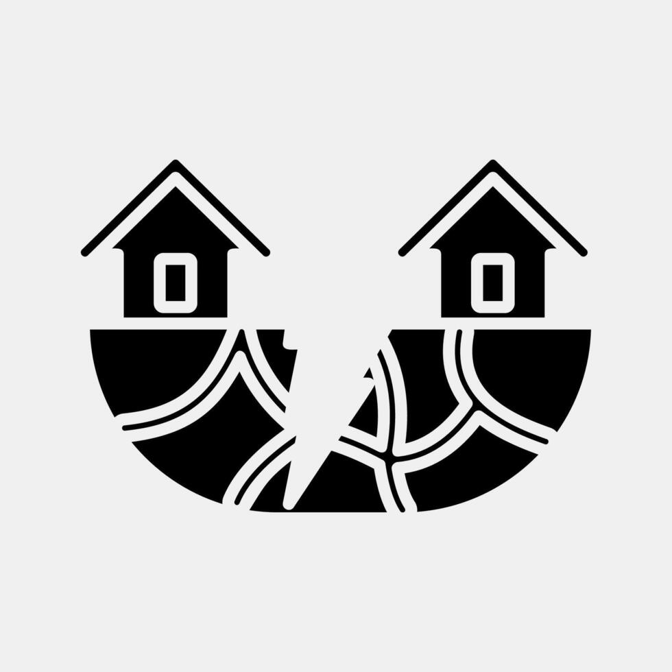 Icon earthquake. Global warming elements. Icon in glyph style. vector