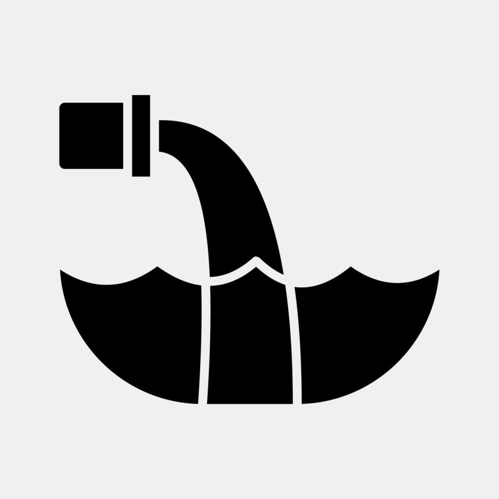 Icon water pollution. Global warming elements. Icon in glyph style. vector