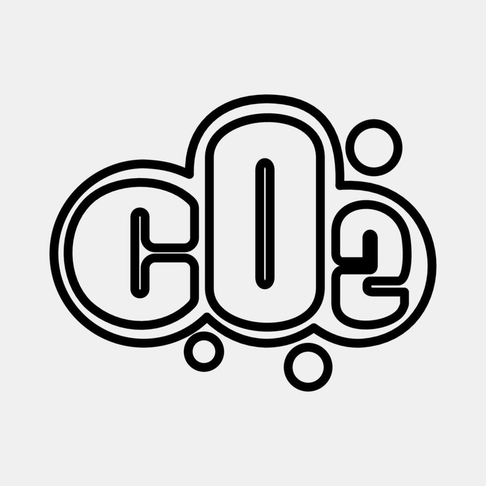 Icon carbon emission. Global warming elements. Icon in line style. vector