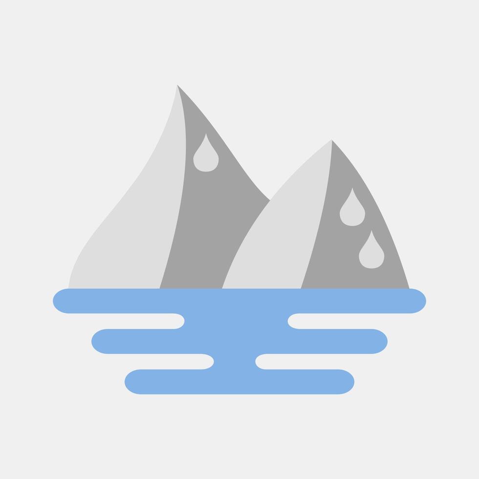 Icon ice melting. Global warming elements. Icon in flat style. vector