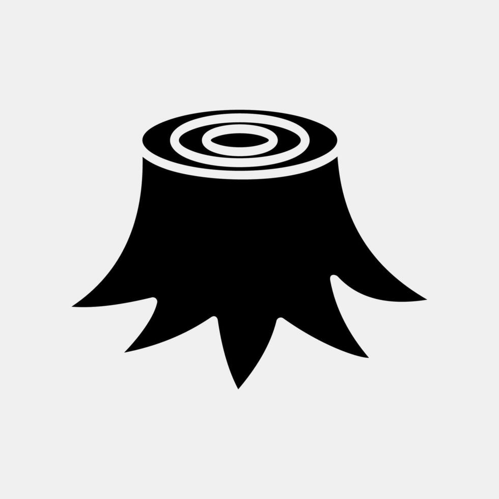 Icon tree stump. Global warming elements. Icon in glyph style. vector
