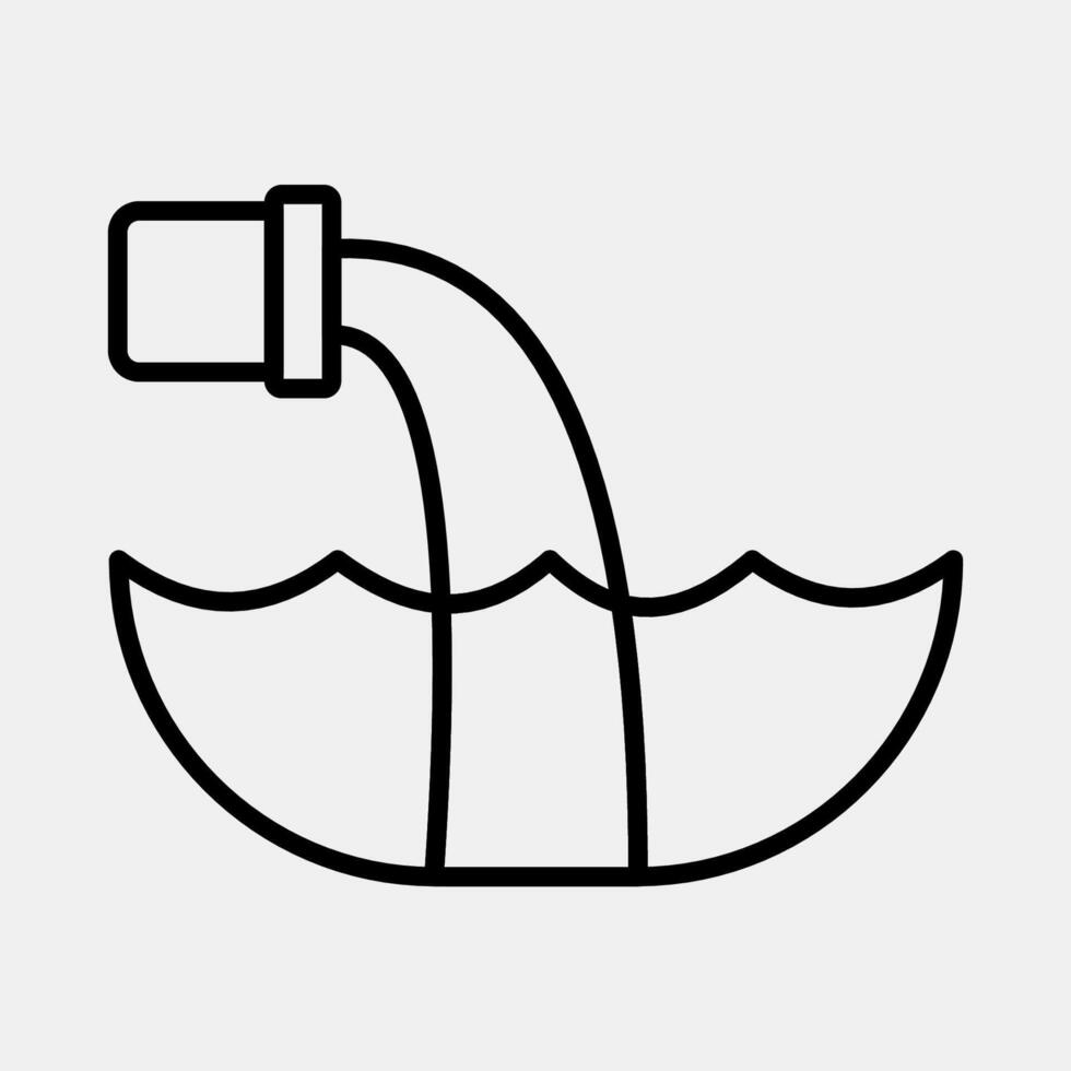 Icon water pollution. Global warming elements. Icon in line style. vector