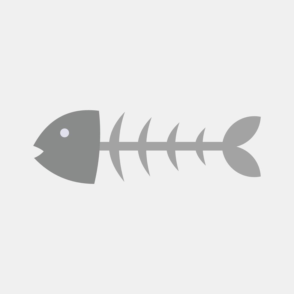 Icon fishbone. Global warming elements. Icon in flat style. vector
