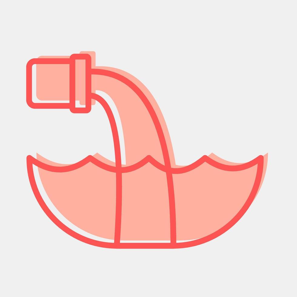 Icon water pollution. Global warming elements. Icon in two tone style. vector
