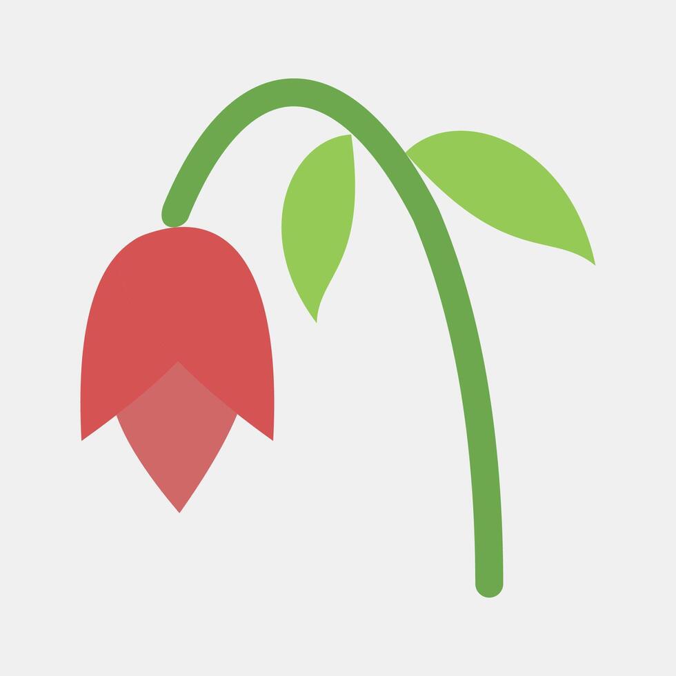 Icon wilted flower. Global warming elements. Icon in flat style. vector