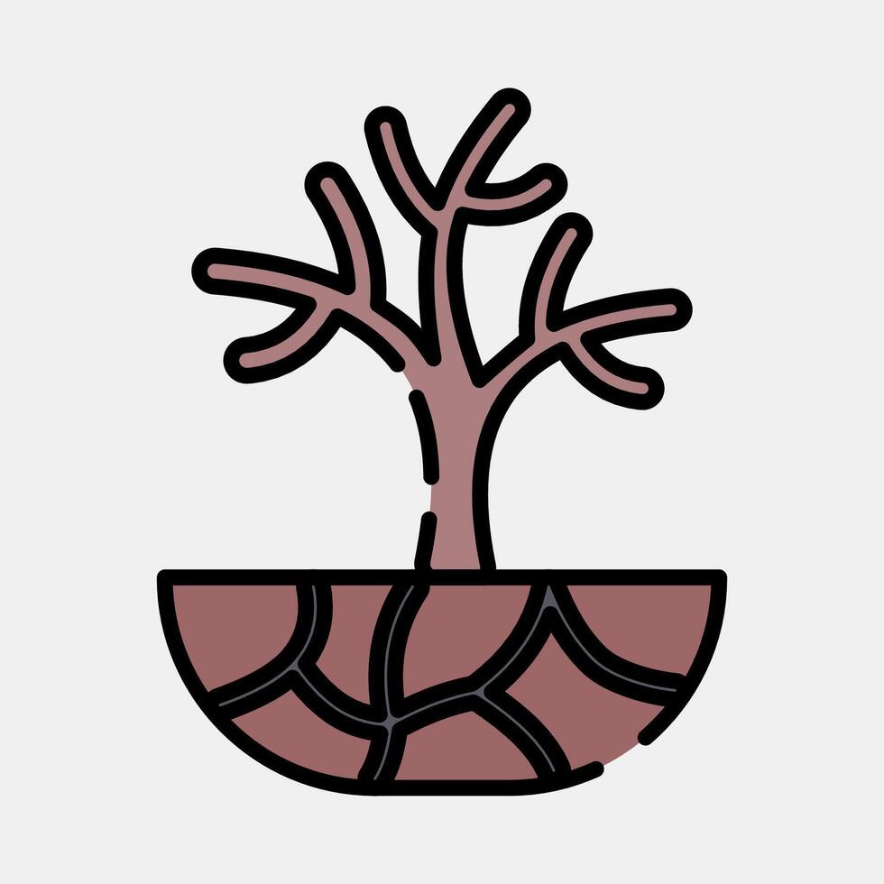 Icon droughts. Global warming elements. Icon in filled line style. vector