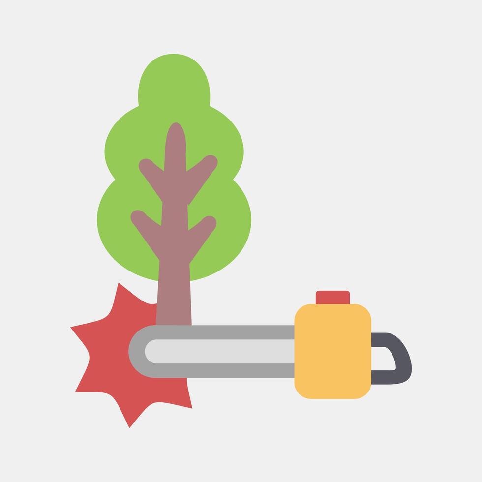 Icon deforestation. Global warming elements. Icon in flat style. vector