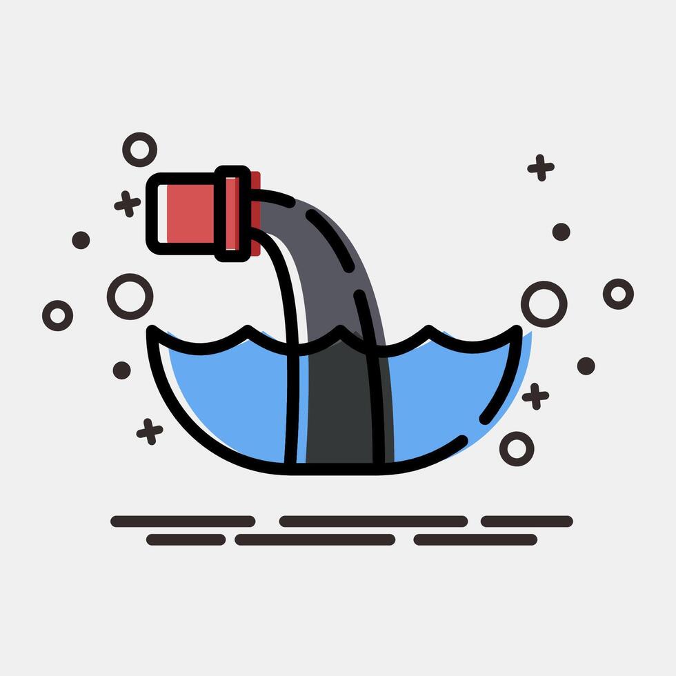 Icon water pollution. Global warming elements. Icon in MBE style. vector