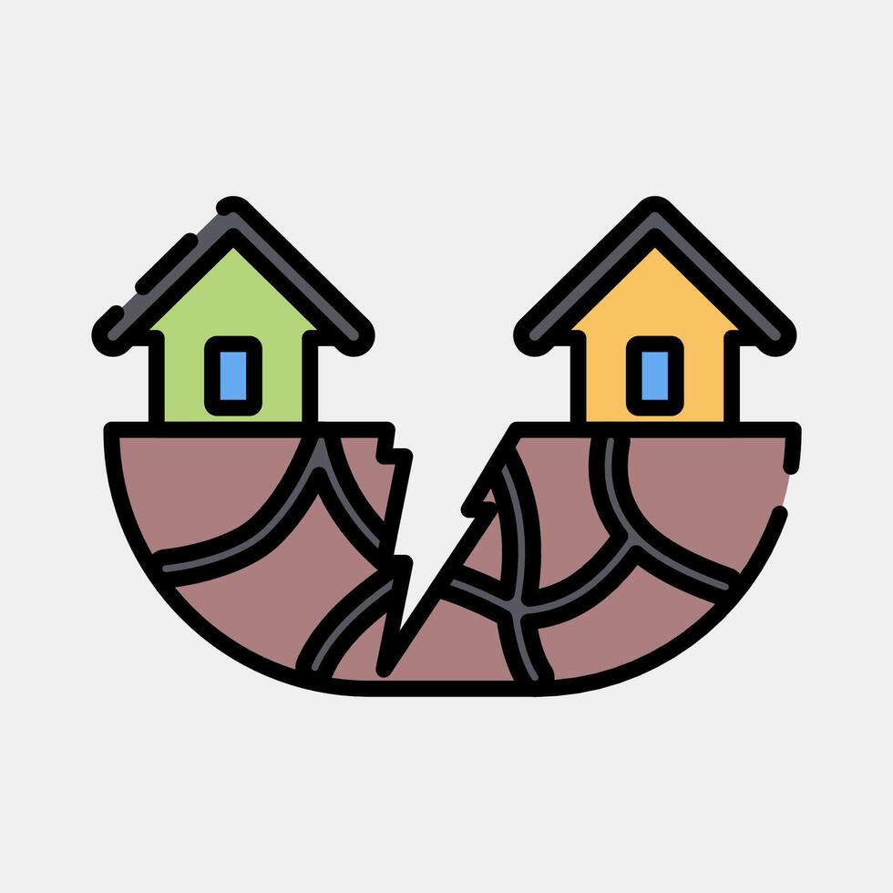 Icon earthquake. Global warming elements. Icon in filled line style. vector