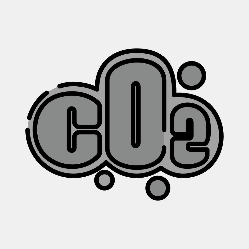 Icon carbon emission. Global warming elements. Icon in filled line style. vector