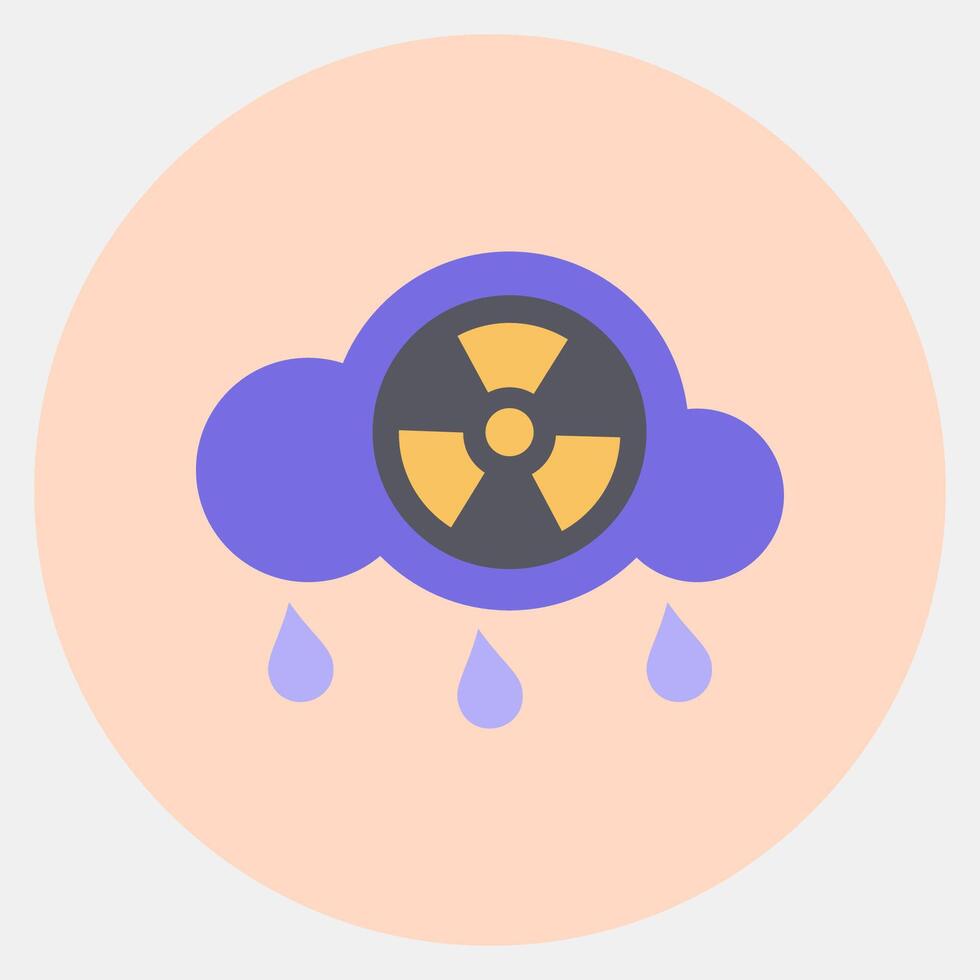 Icon acid rain. Global warming elements. Icon in color mate style. vector