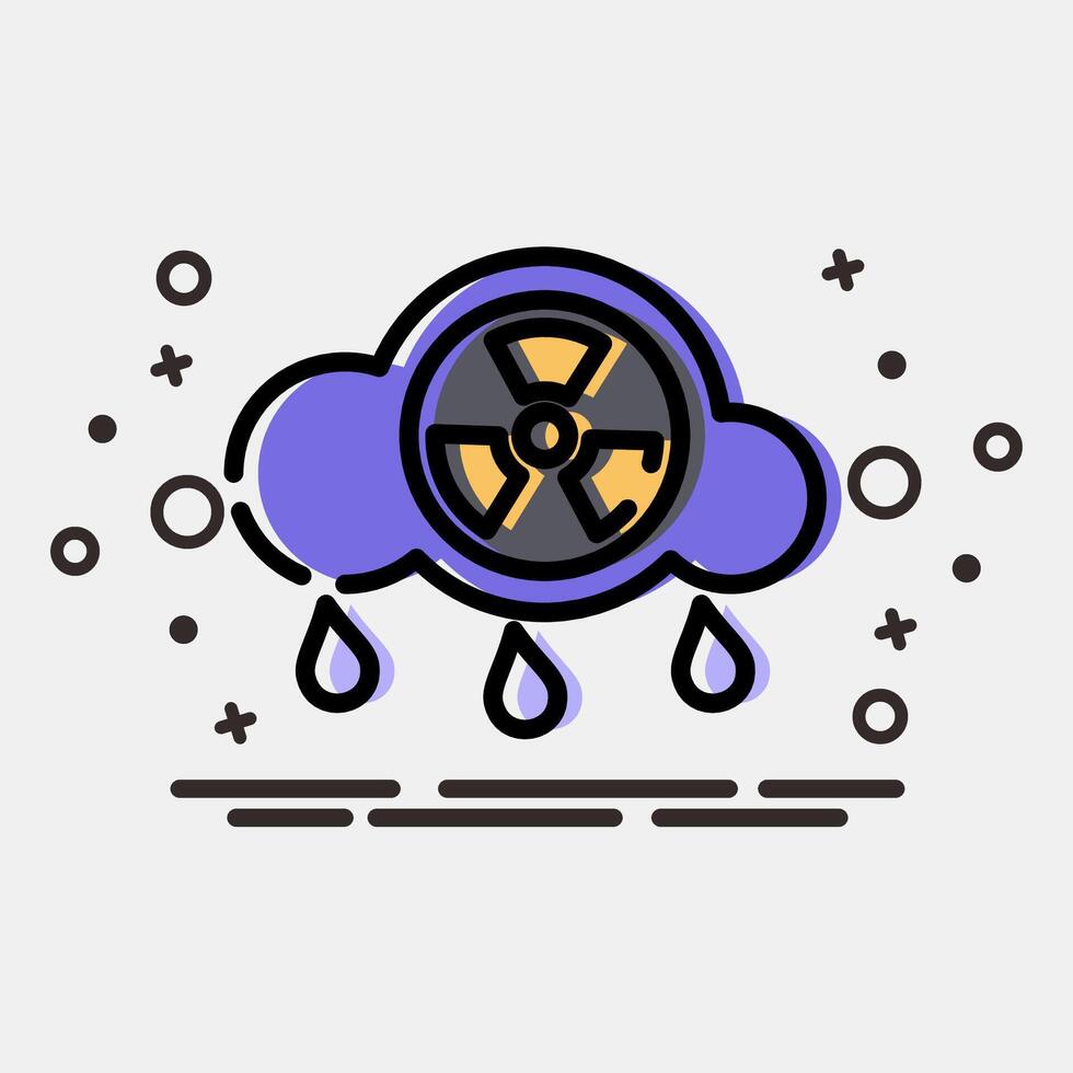 Icon acid rain. Global warming elements. Icon in MBE style. vector