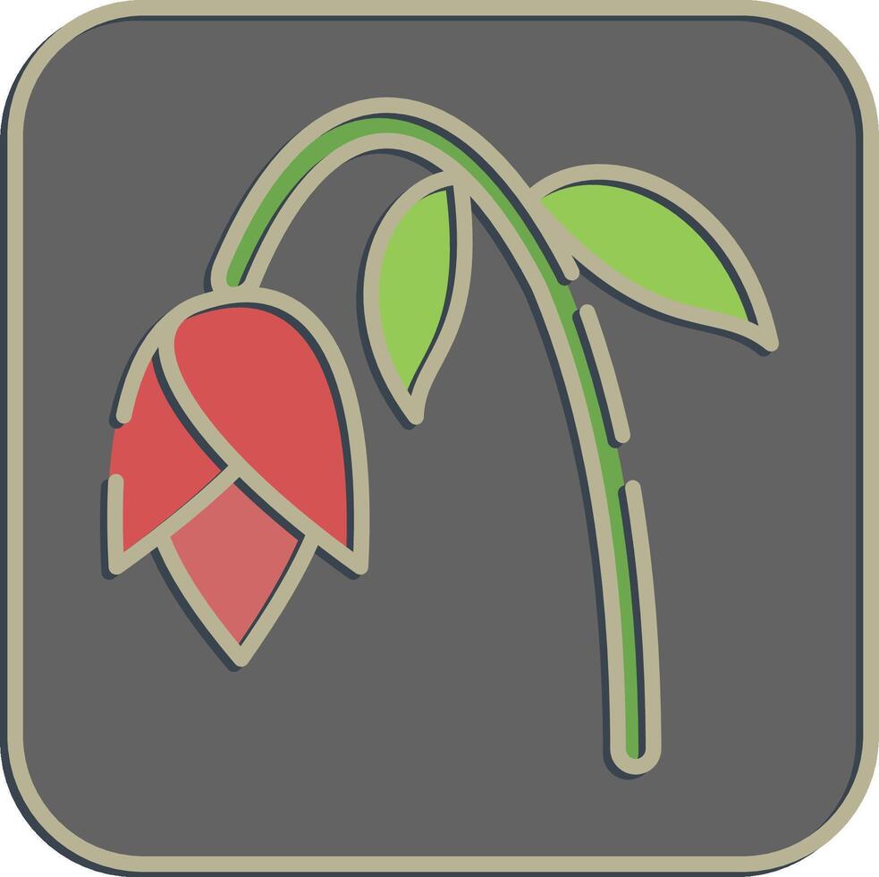Icon wilted flower. Global warming elements. Icon in embossed style. vector