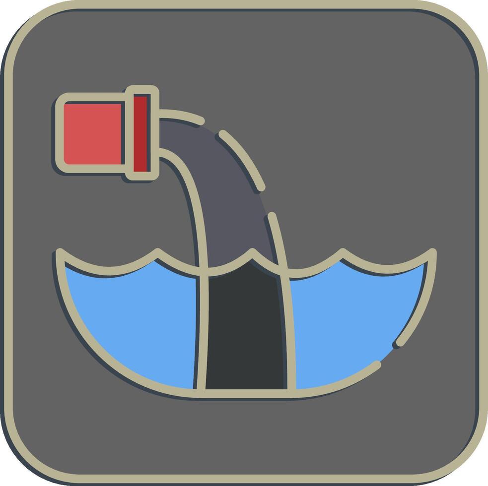 Icon water pollution. Global warming elements. Icon in embossed style. vector