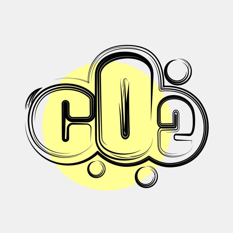 Icon carbon emission. Global warming elements. Icon in color spot style. vector