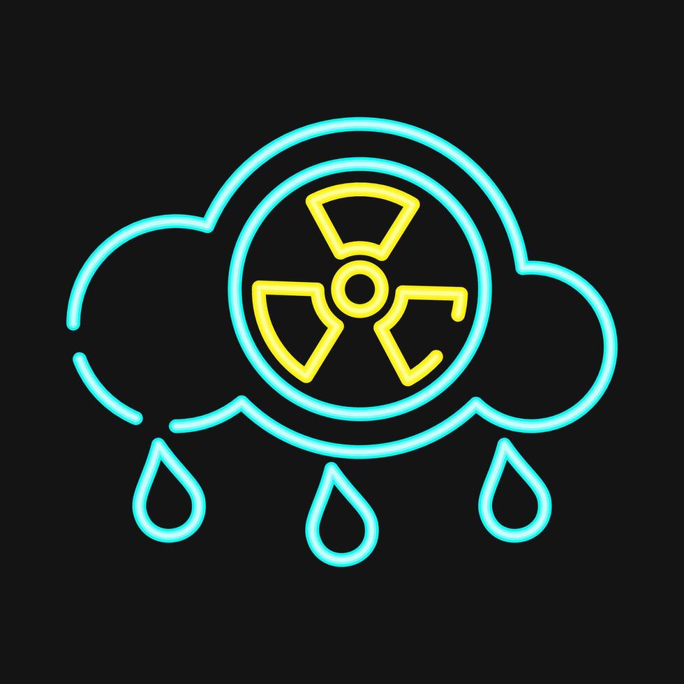 Icon acid rain. Global warming elements. Icon in neon style. vector