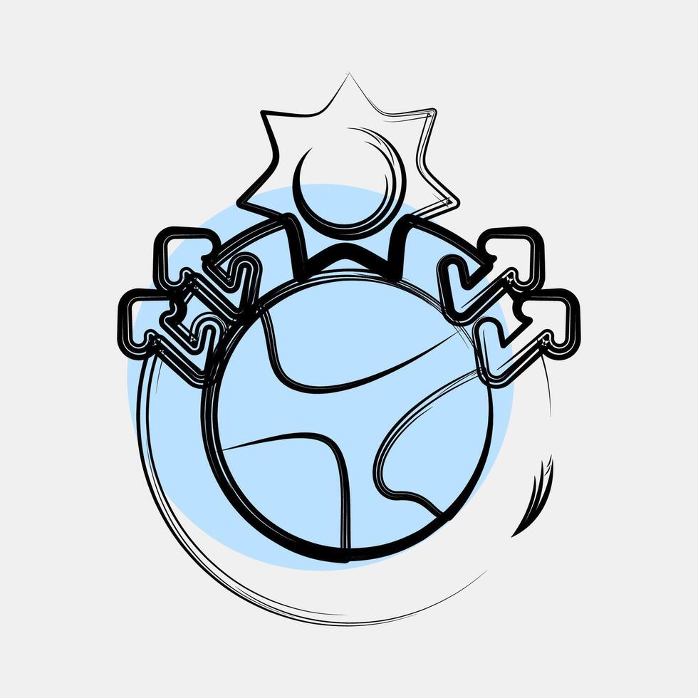 Icon greenhouse effect. Global warming elements. Icon in color spot style. vector