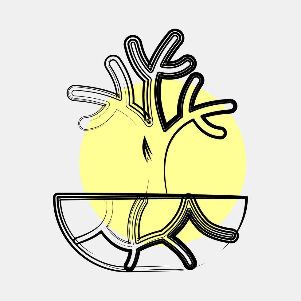 Icon droughts. Global warming elements. Icon in color spot style. vector