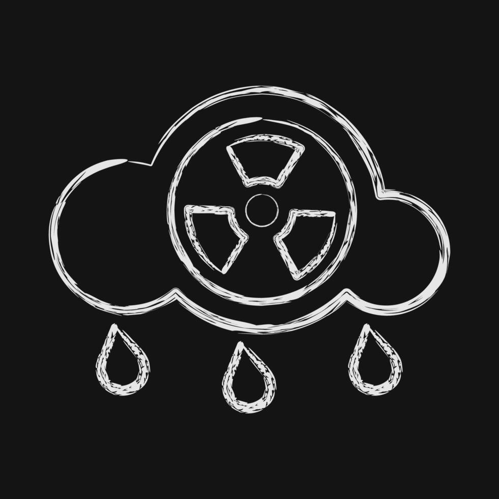 Icon acid rain. Global warming elements. Icon in chalk style. vector