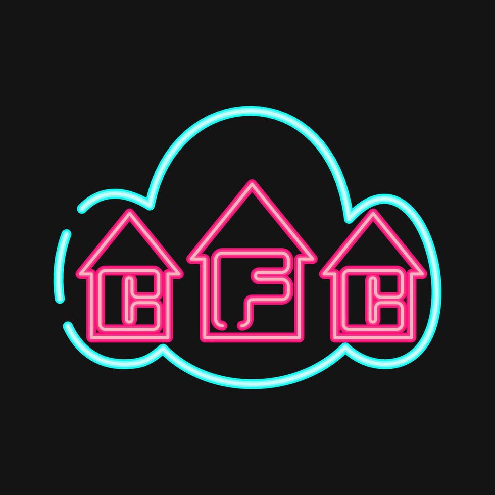 Icon cfc gas. Global warming elements. Icon in neon style. vector